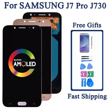 Super Amoled LCD Pentru Samsung Galaxy J7 Pro 2017 J730 J730F LCD Display cu Touch Screen Digitizer Asamblare