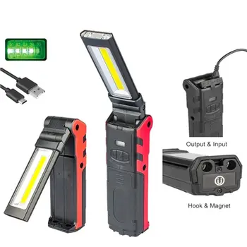 Super Bright LED COB Lumina de Lucru Cu Baza Magnetica & Cârlig USB Reîncărcabilă Estompat Lanterna
