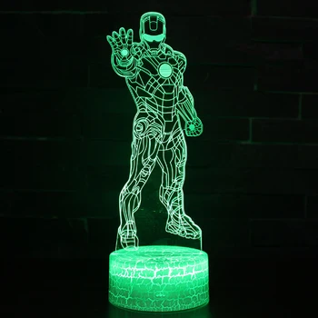 Super-erou Iron Man temă 3D Lampa LED lumina de noapte în 7 Culori Schimba starea de Spirit Touch Lampa cadou de Crăciun Dropshippping