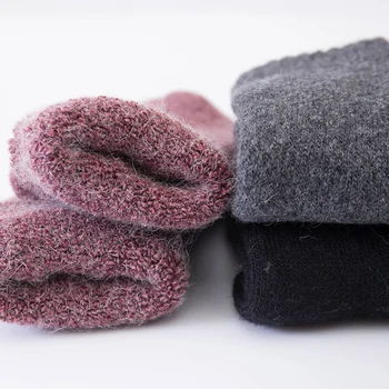 Super-Gros de Vânzare Fierbinte Zăpadă Iarna Femei Bărbați Împotriva Rece Cald Popular de Înaltă Calitate 1Pair Solid Șosete Șosete din Lână Merinos