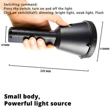 Super-luminos XHP50 reîncărcabilă Lanterna LED-uri Proiector rezistent la apa camping lumina 3lighting moduri Folosite de aventură, de vânătoare