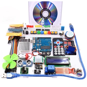 Super Starter kit cu modul wifi, 130 motor, HC-SR501, 1602, releu, HC-sr04, RGB modul pentru arduino uno r3