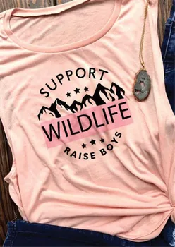 Suport Wild Life Print Tank Top Femei Roz fără Mâneci Teuri de Moda de Top Liber mujer 2019 Noi O-gât Rezervoare de sex Feminin Drăguț Camis