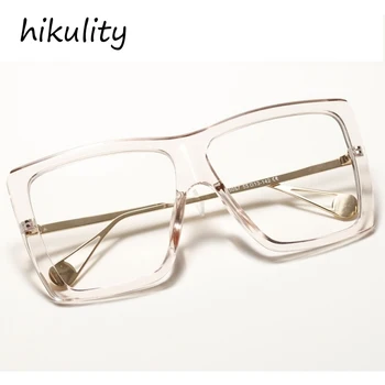 Supradimensionat-o singură bucată pătrat clar pentru femei ochelari 2020 noua moda vintage print negru leoaprd ochelari de sex feminin nuante transparente