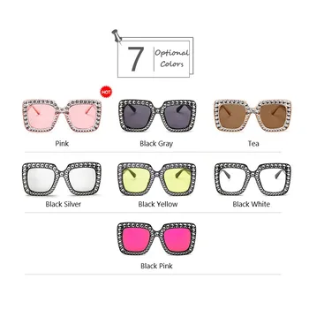 Supradimensionat ochelari de Soare Retro Stras Lux de Brand Designer de ochelari de Soare pentru Femei Pătrat Nuante de Moda pentru Femei ochelari de Soare UV400