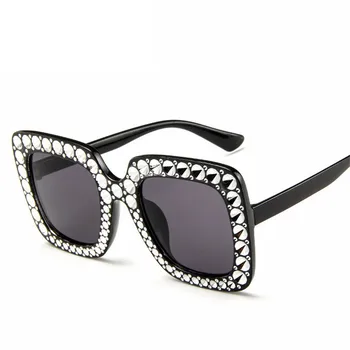 Supradimensionat ochelari de Soare Retro Stras Lux de Brand Designer de ochelari de Soare pentru Femei Pătrat Nuante de Moda pentru Femei ochelari de Soare UV400