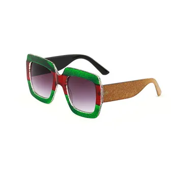 Supradimensionate Doamnelor ochelari de Soare Femei Pătrat de Sticlă Soare Retro Moda Roșu G Verde de Cumpărături Oglindă Cadru Logo design Nou Ochelarii 2020