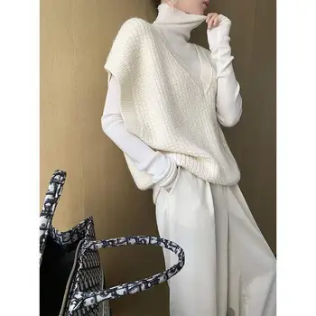 Supradimensionate Liber Vesta Tricotate Pulover Femei de Primavara Toamna Stil coreean Femei Tricot Mâneci Pulovere Vesta Topuri 2020 Noua Moda
