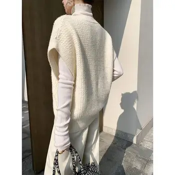 Supradimensionate Liber Vesta Tricotate Pulover Femei de Primavara Toamna Stil coreean Femei Tricot Mâneci Pulovere Vesta Topuri 2020 Noua Moda