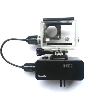 Suptig pentru GoPro Hero 3/4/5/6/7 5200mAh Impermeabil Power Bank Baterie rezistent la apa caz Camera Gopro Coajă de Încărcare / Cutie