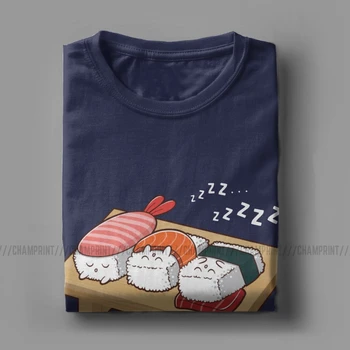 Sushi Kawaii Dormit T-Shirt pentru Bărbați Alimente Drăguț Japonia Wasabi Sushi de Orez Japonez Bumbac Tricou Tricou Maneca Scurta