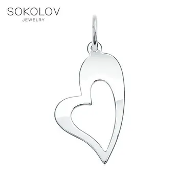 Suspendarea dragoste SOKOLOV argint 925 de bijuterii de moda pentru femei de sex masculin, pandantive pentru femei gât