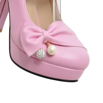Sweet lolita pantofi jk uniformă cruce curea cap rotund toc gros bowknot drăguț kawaii pantofi cosplay printesa loli pantofi femei