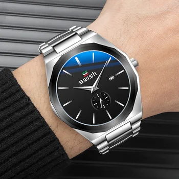 SWISH Brand de Lux Ceasuri pentru Bărbați din Oțel Inoxidabil Cuarț Ceas de mână de Moda de Top Impermeabil Sporturi Ceas Om Relogio masculino