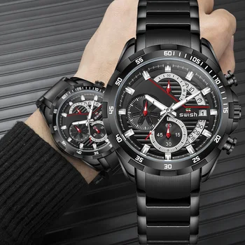 SWISH Top Ceasuri Barbati Brand de Lux din Oțel Cuarț Ceas de mână de Om Impermeabil Ceas Sport Cronograf Ceas Relogio Masculino