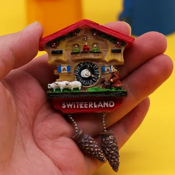 Swiss oi magneți de frigider 3D manual de acasă decorare bucătărie Elvețiană suveniruri turistice coogoo bell model magneți creative cadouri hand-pictate turist elvețian suveniruri Pictate frigider autocolant decor acasă