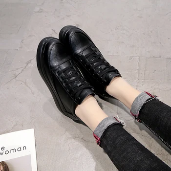 SWONCO Femei Pantofi Adidași Negri Platforma 2019 Noi de Iarna Cald Blana de Cauzalitate Pantofi pentru Femeie Pantofi Glezna Pene de Pantofi Adidas pentru Femei