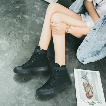 SWYIVY Pantofi de Panza pentru Femei Adidași 2019 Nou Toamna Cârlig Buclă Alb/negru Adidasi Mare Platforma de Top Adidași Pantofi Casual Femei
