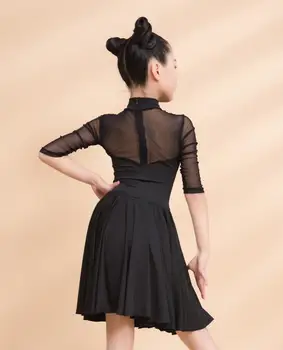 SY3005 copil latină modernă de dans profesionist plasă de cusut și leagăn mare de design rochie pentru fata