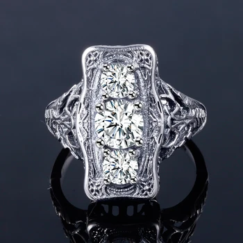 Szjinao Inele Cu Diamante Pentru Femei Clasic De Lux Solid Argint 925 Inel Rotund Pentru Nuntă, Logodnă, Aniversare, Petrecere