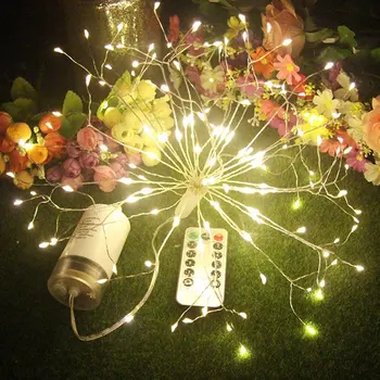 Sârmă de cupru foc de Artificii Lumini cu Baterii Lumini de Basm Starburst Lumini Impermeabil Decor de Crăciun cu Telecomanda