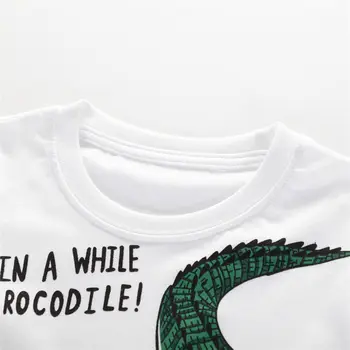 Sărituri De Metri Băieți Top Imprimat Crocodil Tricou Copil Tricouri Haine De Vară 18 Desene Animate Pentru Copii Tricouri Pentru Baieti Haine Copii