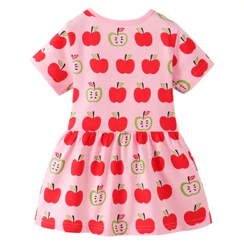 Sărituri de metri copii rochii de vara cu mere bumbac imprimare princess tutu drăguț petrecere școală de fete dress