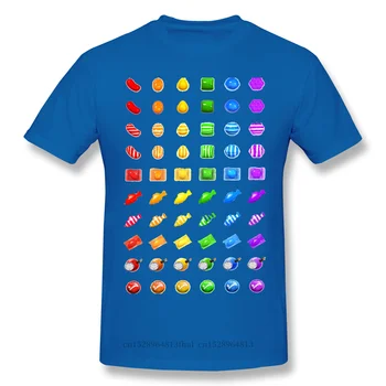 T-Shirt pentru Bărbați Rapel Curcubeu din Bumbac Tricouri Crewneck Candy Crush Joc de Puzzle Casual Tricou 6XL Amuzant Plus Dimensiune Haine