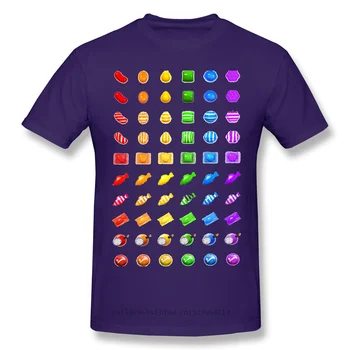 T-Shirt pentru Bărbați Rapel Curcubeu din Bumbac Tricouri Crewneck Candy Crush Joc de Puzzle Casual Tricou 6XL Amuzant Plus Dimensiune Haine