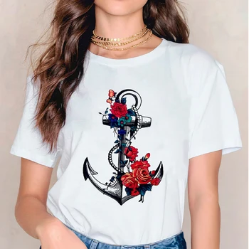 T-shirt pentru Femei de Imprimare Lady Val Ocean Animale Trend 90 Drăguț Moda Doamnelor Femei Graphic Top T Cămașă Femei Tee T-Shirt