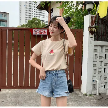 T-shirty Damskie Harajuku E-fata de Vara de Sus de Fructe de Imprimare Grafic T Shirt Abbigliamento Donna Haine Pastelate Camisetas Mujer