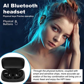 T17 TWS Căști Bluetooth V5 fără Fir în Ureche Căști cu LED-uri de Putere HiFi Display HD de Apel căști căști muzică