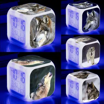 Tabelul Cub Ceas Lup Tipărite Decor Drăguț Câine de Alarmă cu LED-uri Ceas Digital Ceas cu Alarmă Acasă Numărătoarea inversă Ceas cu LED-uri