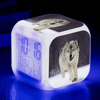 Tabelul Cub Ceas Lup Tipărite Decor Drăguț Câine de Alarmă cu LED-uri Ceas Digital Ceas cu Alarmă Acasă Numărătoarea inversă Ceas cu LED-uri