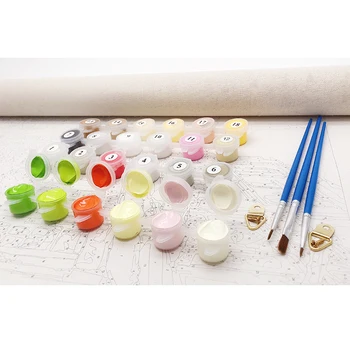 Tablou De Numărul de Mașini HandPainted Vopsele Acrilice de Colorat Desen DIY Kituri de Cadru Pe Panza Pentru Adulți Acasă Decorare Arta de Perete