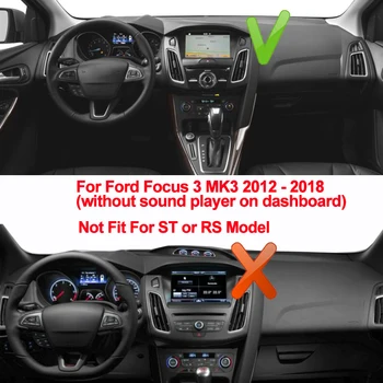TAIJS tabloul de Bord Masina Acoperi Bord Mat Pentru Ford Focus 3 MK3 2012 2013 2016 2017 2018 Dashmat Pad Anti-alunecare Covor ANti-UV