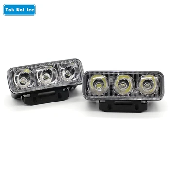 Tak Wai Lee 2 buc/Set LED DRL Lumini de Zi de Funcționare Lampă de Lucru Car Styling Sursa Impermeabil de Parcare Lumina de Zi Pentru tracțiune integrală 4WD SUV 4X4