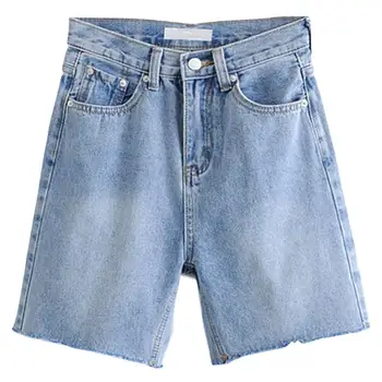 Talie mare Slim Denim pantaloni Scurți, Bermude Plus Dimensiunea Femei de Moda Noua Ciucure Strâns Cinci puncte de pantaloni Scurti din Denim Spălat Sexy de vara pentru Femeie