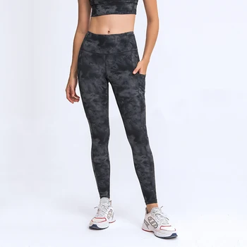 Talie înaltă Unt Moale Buzunar Lateral Sport Pantaloni de Yoga Pentru Femei Ghemuit Dovada de Compresie Antrenament de Alergare Sport Jambiere 25 cm