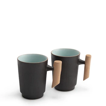 TANGPIN negru vase ceramice, cani de ceai cu filtre de cafea ceașcă ceașcă de ceai 250ml