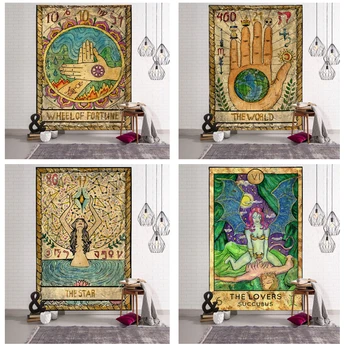 Tarot Stea Agățat De Perete Tapiserie Astrologie Vechi Vintage Tapiserie Vrăjitorie Hippie, Boem Tapiserii Murale