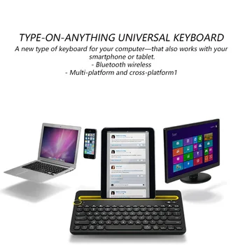 Tastatura Logitech K480 Mouse-ul fără Fir Bluetooth Multi-Device Keyboard cu Suport de Telefon Slot pentru Windows, Mac OS, iOS, Android