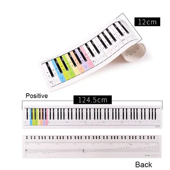 Tastatură de pian Hârtie 88 de clape Electronice, Pian Tastatură Portativ de Referință Hartă de Hârtie Colorată față-Verso Pentru Incepatori Accesorii