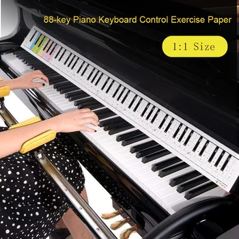 Tastatură de pian Hârtie 88 de clape Electronice, Pian Tastatură Portativ de Referință Hartă de Hârtie Colorată față-Verso Pentru Incepatori Accesorii