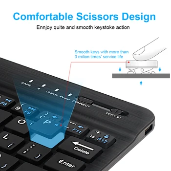 Tastatură fără fir bluetooth Reîncărcabil Tastatură Silențioasă Ergonomic Keyboard Pentru iPad Huawei Sansumg Tablet PC Telefon