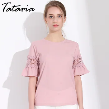 TATARIA Vara T-shirt Pentru Femei Culoare Solidă de Cauzalitate Bază Doamnelor T-shirt cu Maneci Scurte Tee Shirt Femme Roupas Femininas 2020
