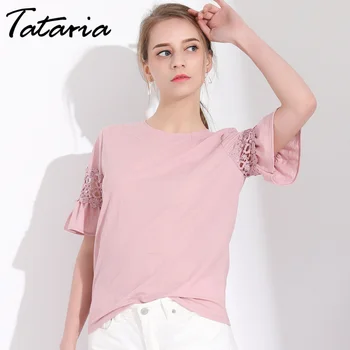 TATARIA Vara T-shirt Pentru Femei Culoare Solidă de Cauzalitate Bază Doamnelor T-shirt cu Maneci Scurte Tee Shirt Femme Roupas Femininas 2020