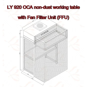 TBK OCA non-praf, masa de lucru 920 din aluminiu cu lamele de Ventilator Unitate de Filtrare (FFU) pentru telefon lcd repara masina