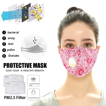Tcare PM2.5 Confrunta cu Gura Masca cu Respirația Supapa Dovada de Praf Lavabile Refolosibile Bumbac Gura Inabusi Anti-poluare Ajutor Sanitare Masca