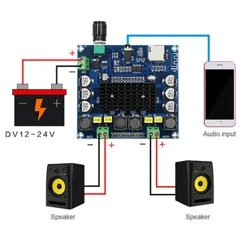 Tda7498 Bluetooth Amplificator Audio de Bord 2X50W Stereo Digitale, Amplificatoare de Putere Amp Module Support Tf Card Aux Home Theater